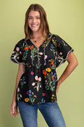 Floral Print V-Neck Top