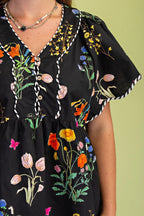 Floral Print V-Neck Top