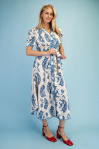 Short Sleeve Button Down Floral Dress