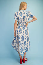 Short Sleeve Button Down Floral Dress
