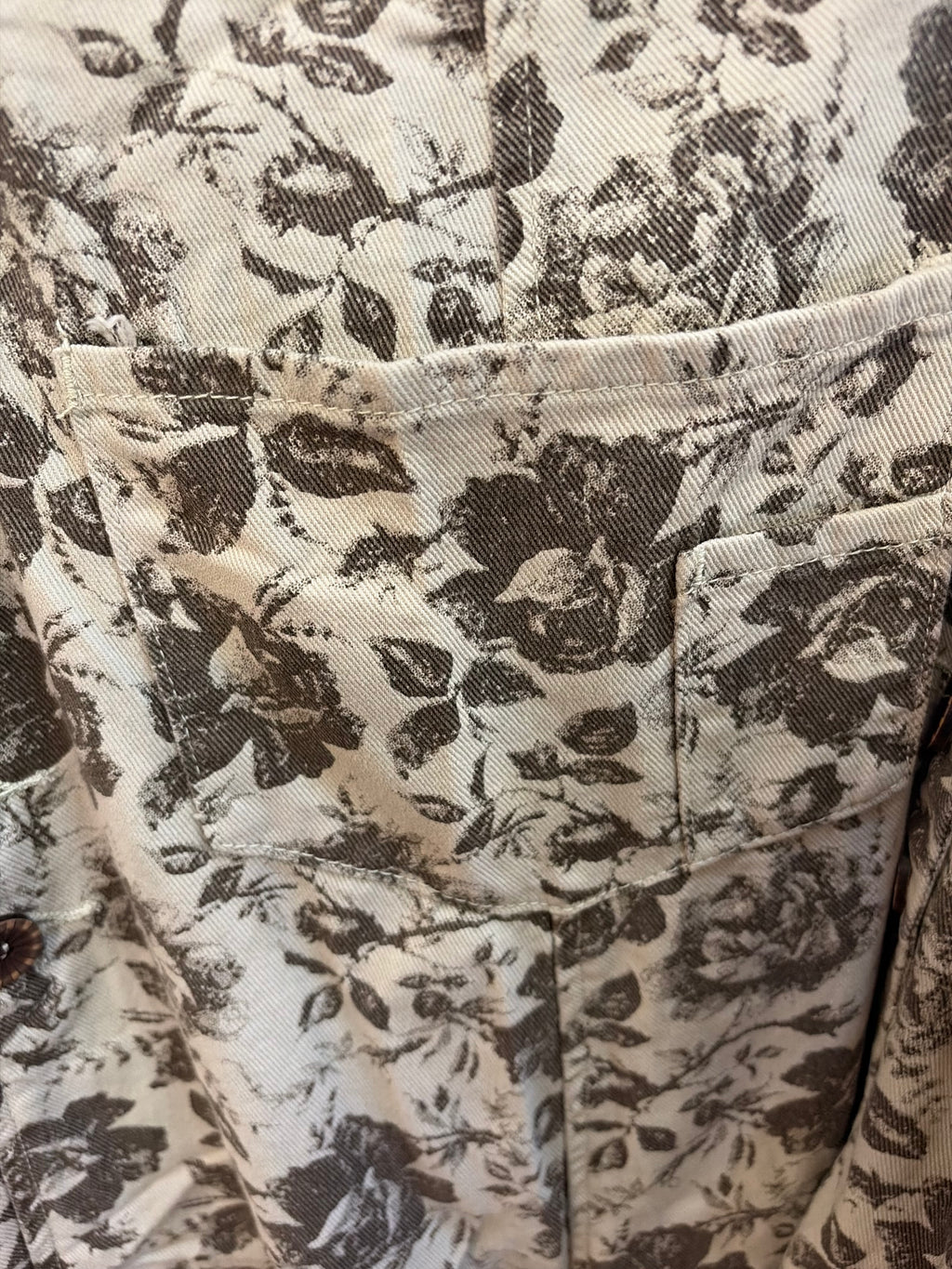 Floral Printed Enzyme Washed Overall Pants