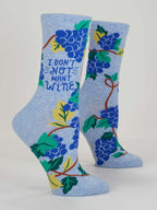 I Don't Not Want Wine Women's Crew Socks