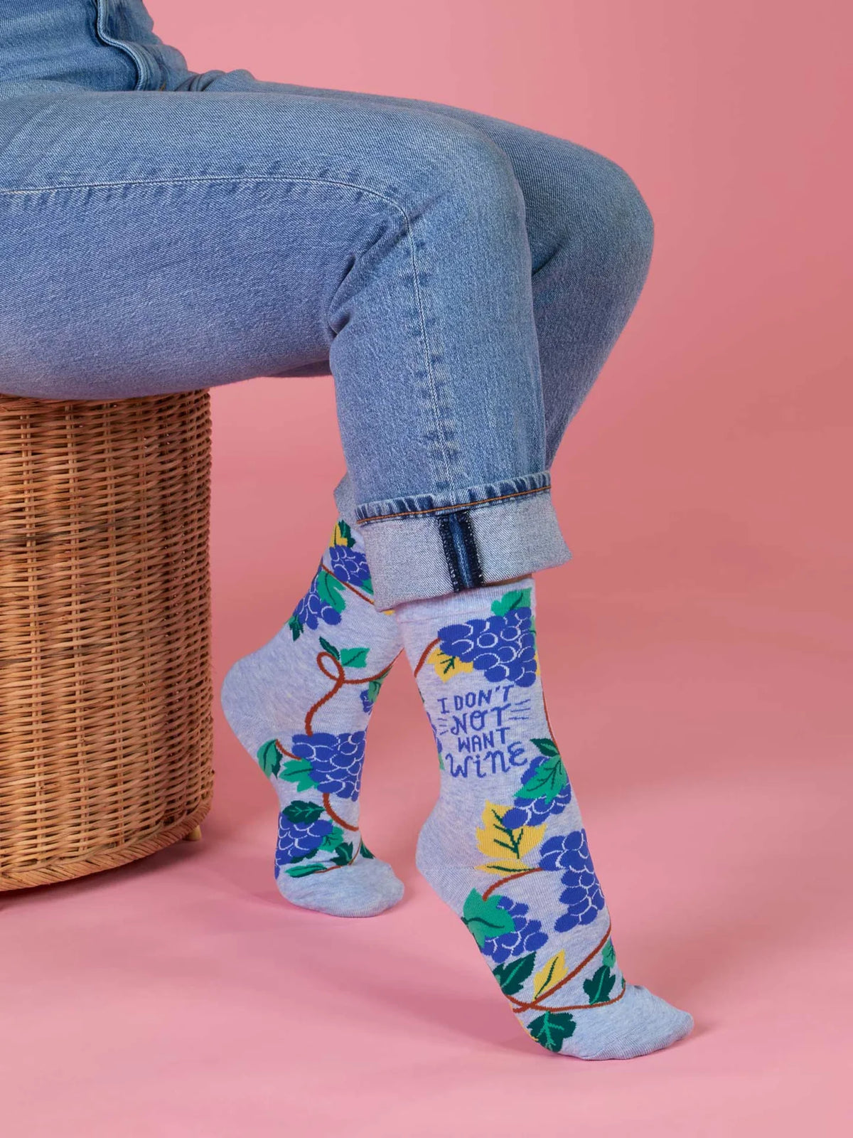 I Don't Not Want Wine Women's Crew Socks