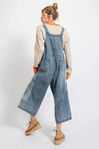 Washed Denim Loose Fit Overalls/Jumpsuit Pants