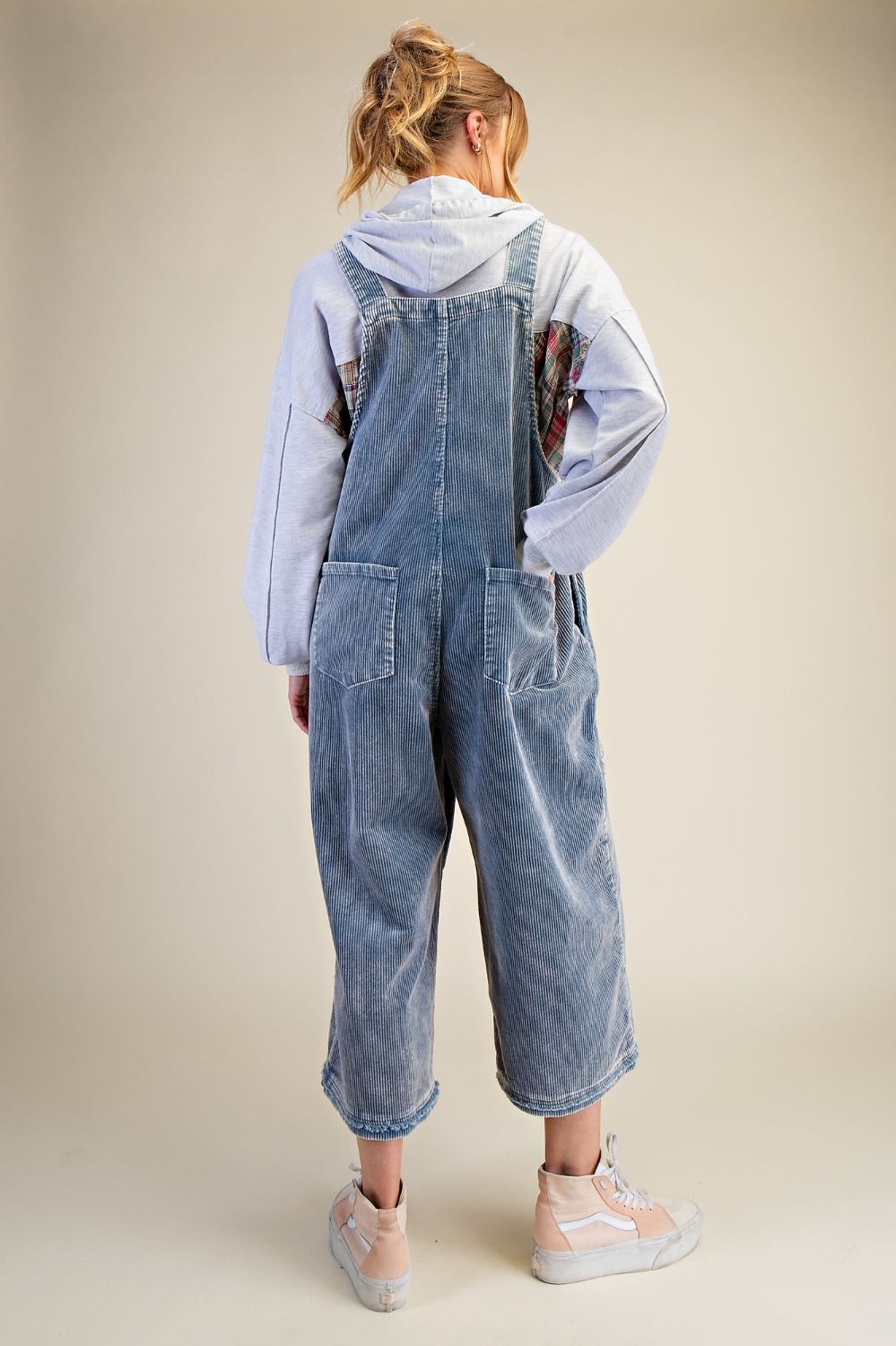 Flower Patch Washed Corduroy Denim Overalls