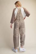 Leopard Print Washed Twill Overalls