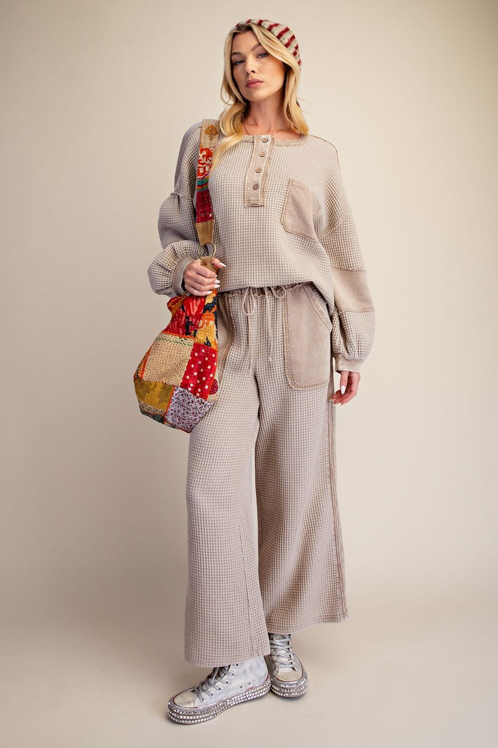 Washed Thermal Knit Pullover