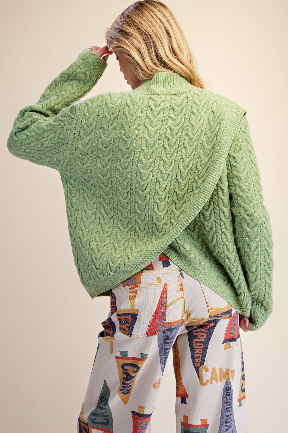 Cable Knit Surplus Back Knitted Sweater