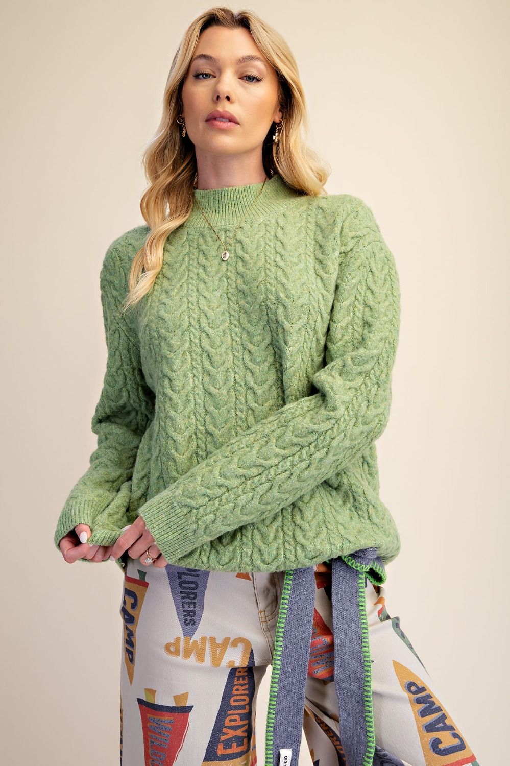 Cable Knit Surplus Back Knitted Sweater