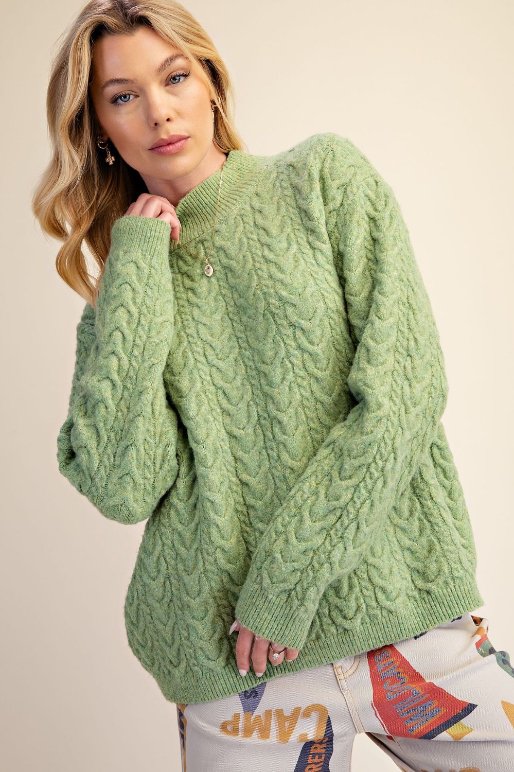 Cable Knit Surplus Back Knitted Sweater