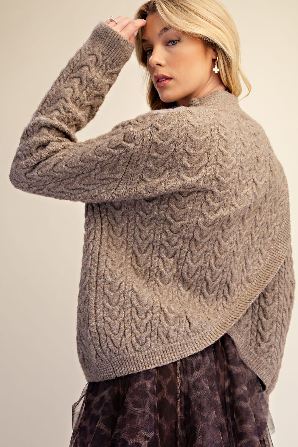 Cable Knit Surplus Back Knitted Sweater