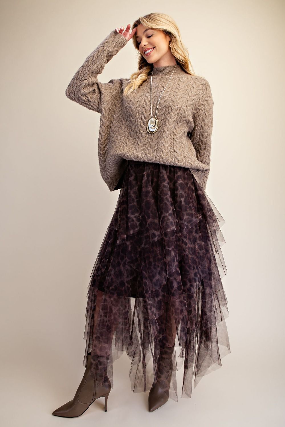 Cable Knit Surplus Back Knitted Sweater