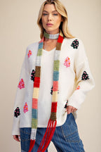 Pom Pom Christmas Tree Knitted Sweater