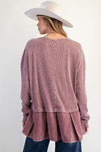 Baby Rib Twill Ruffle Bottom Washed Tunic