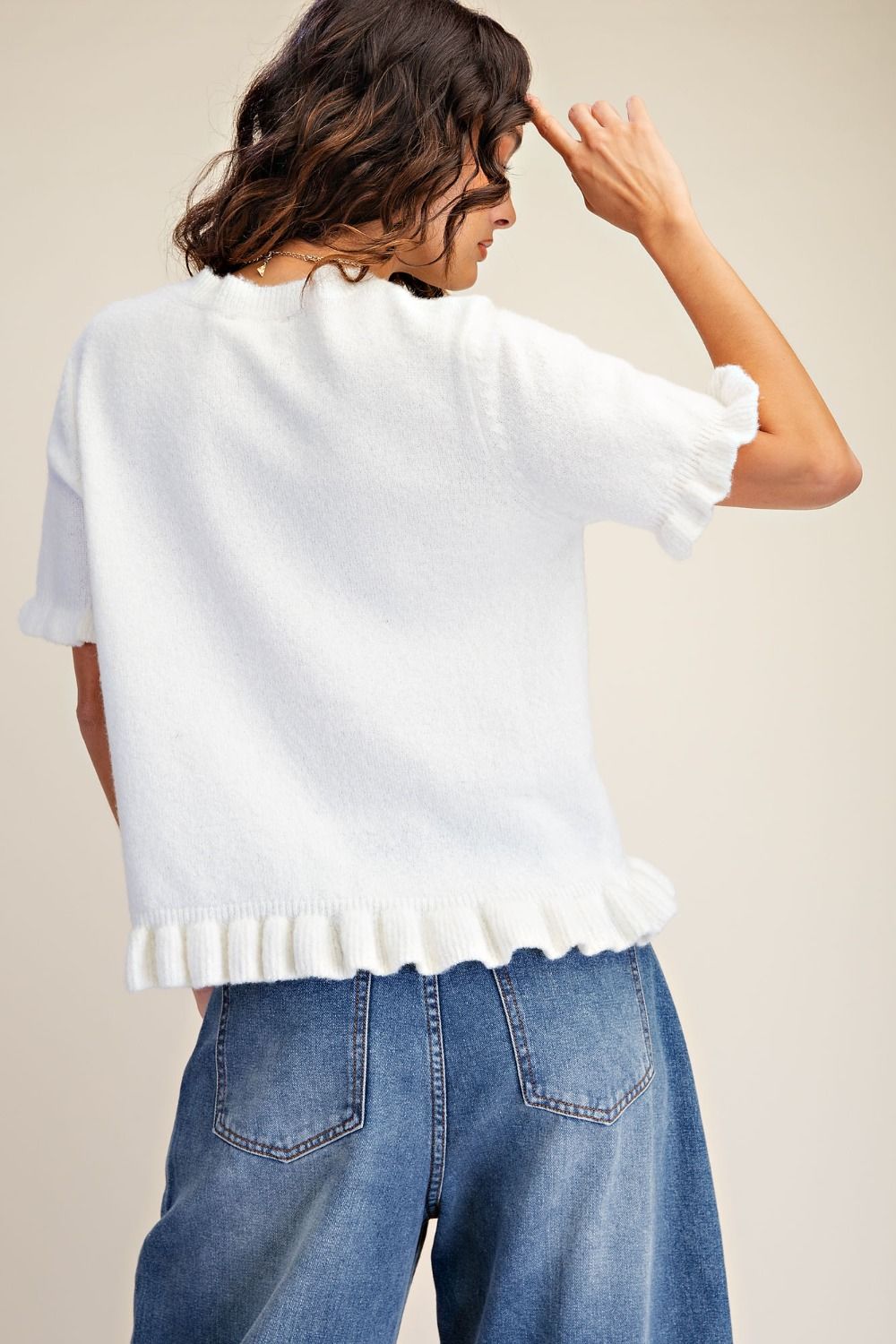 Short Sleeve Knitted Sweater