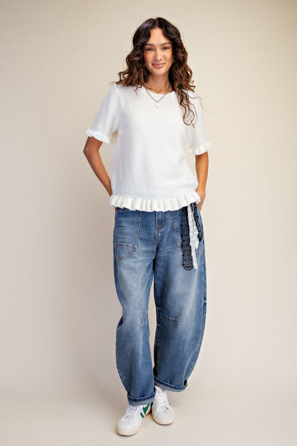 Short Sleeve Knitted Sweater