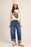 Christmas Graphic Washed Terry Pullover