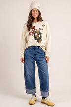 Christmas Graphic Washed Terry Pullover