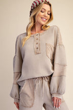 Washed Thermal Knit Pullover