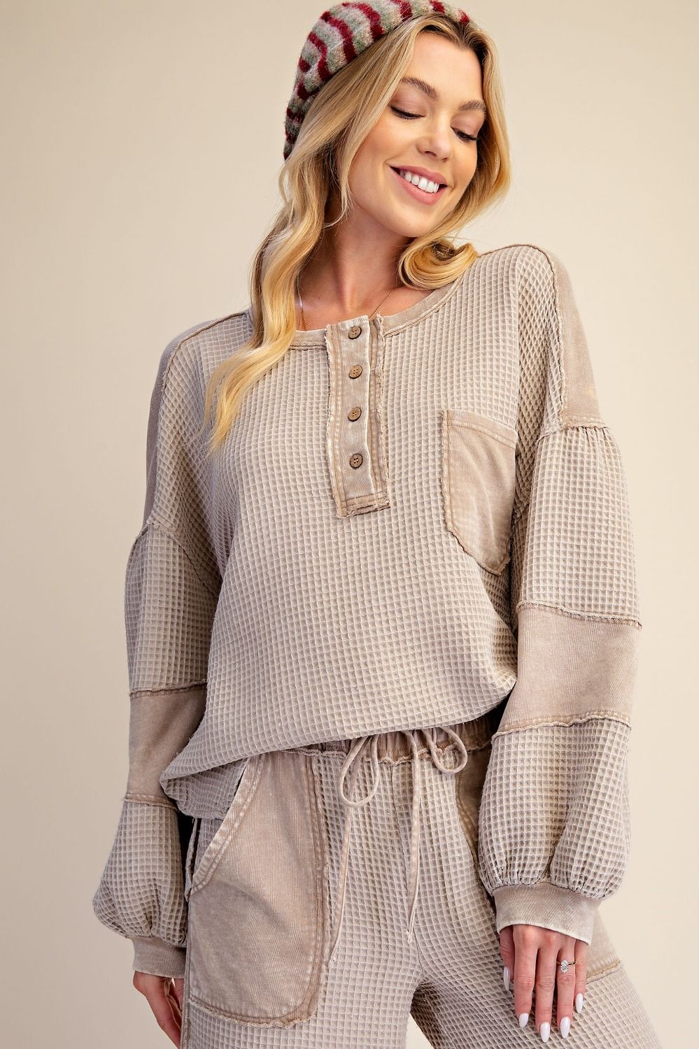 Washed Thermal Knit Pullover
