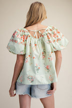 Floral Printed Poplin Top