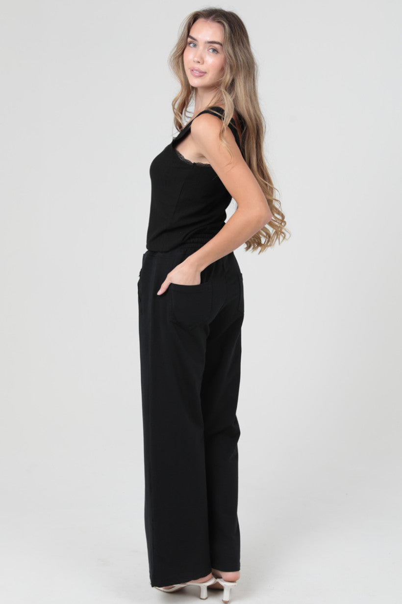 Women's Solid Wide Leg Pants