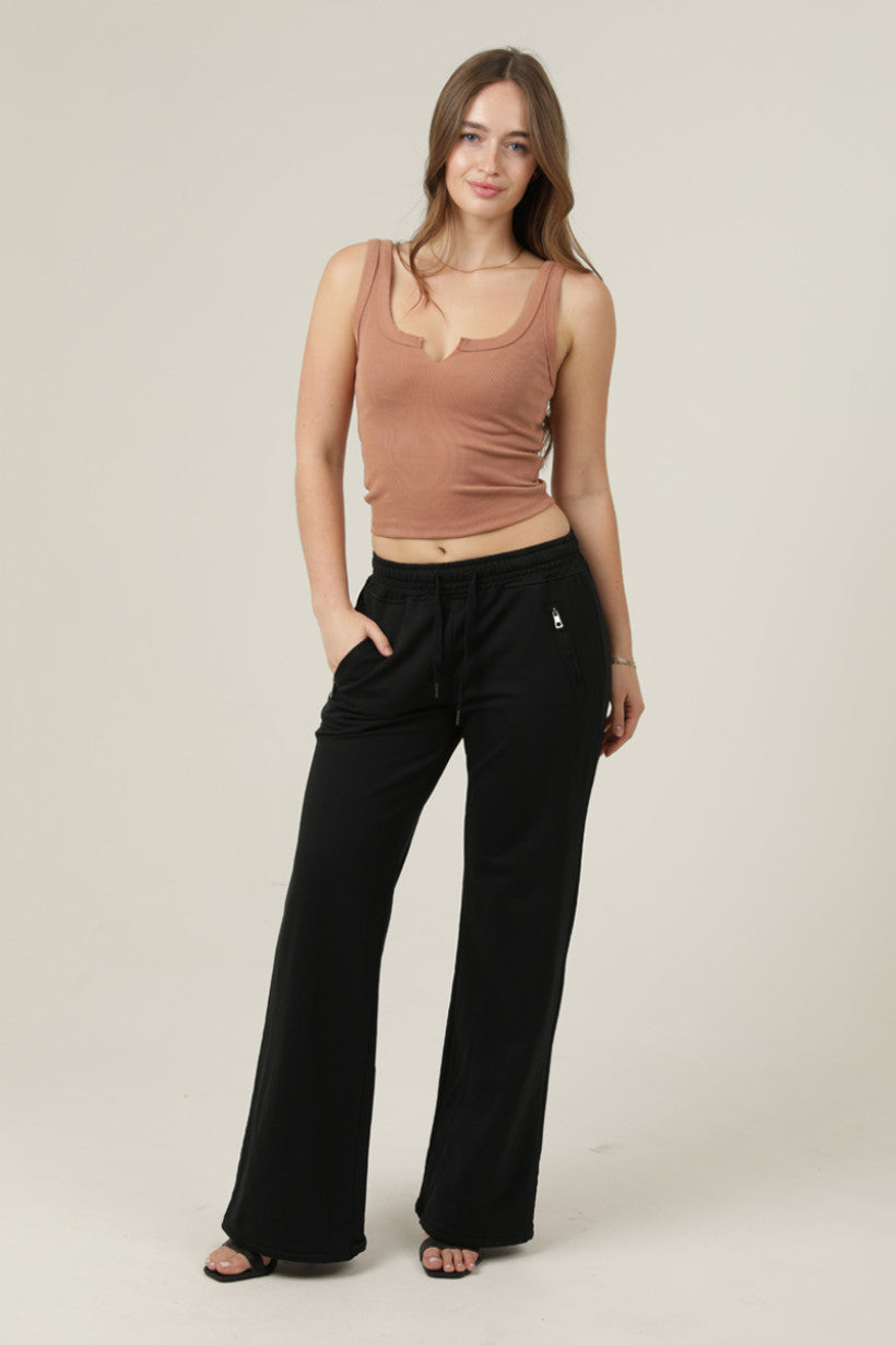 Women's Solid Wide Leg Pants