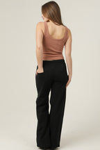 Women's Solid Wide Leg Pants