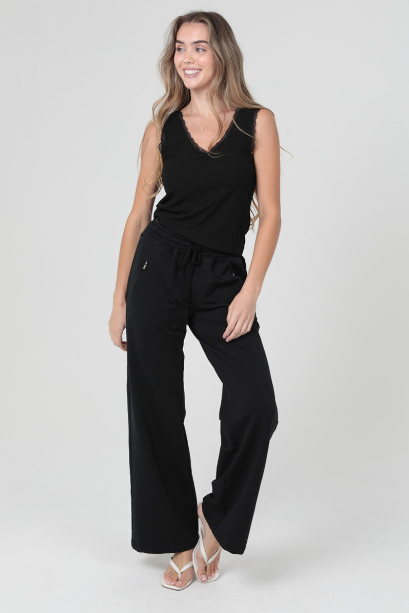 Women's Solid Wide Leg Pants