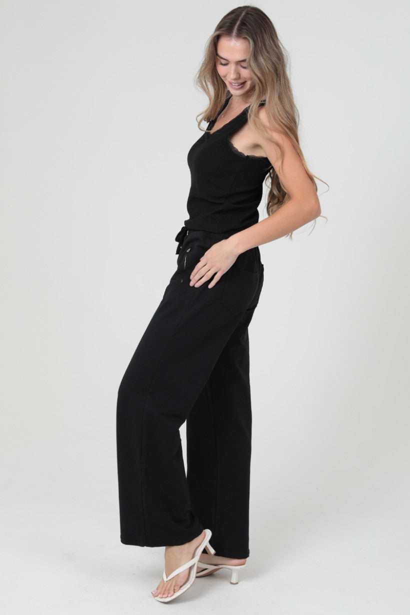 Women's Solid Wide Leg Pants