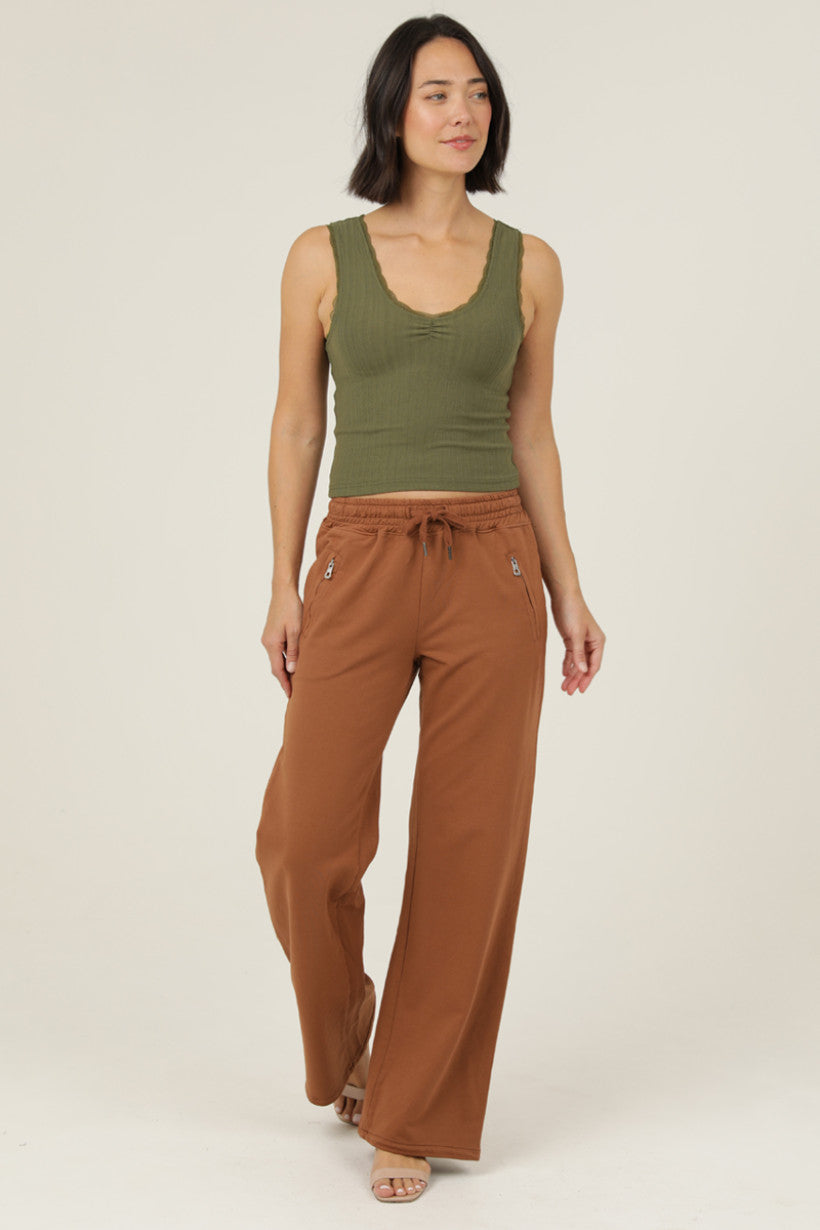 Women's Solid Wide Leg Pants