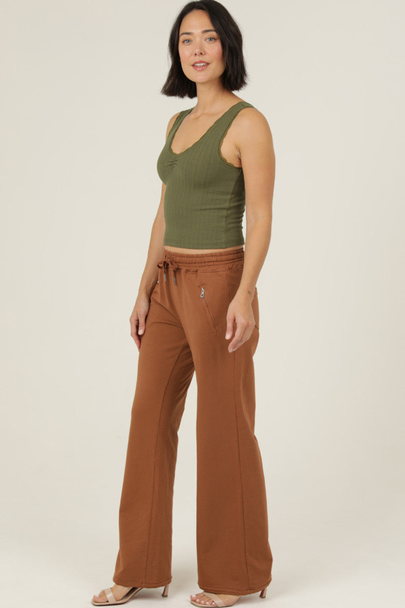 Women's Solid Wide Leg Pants