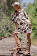 Cow Printed Suede Dress
