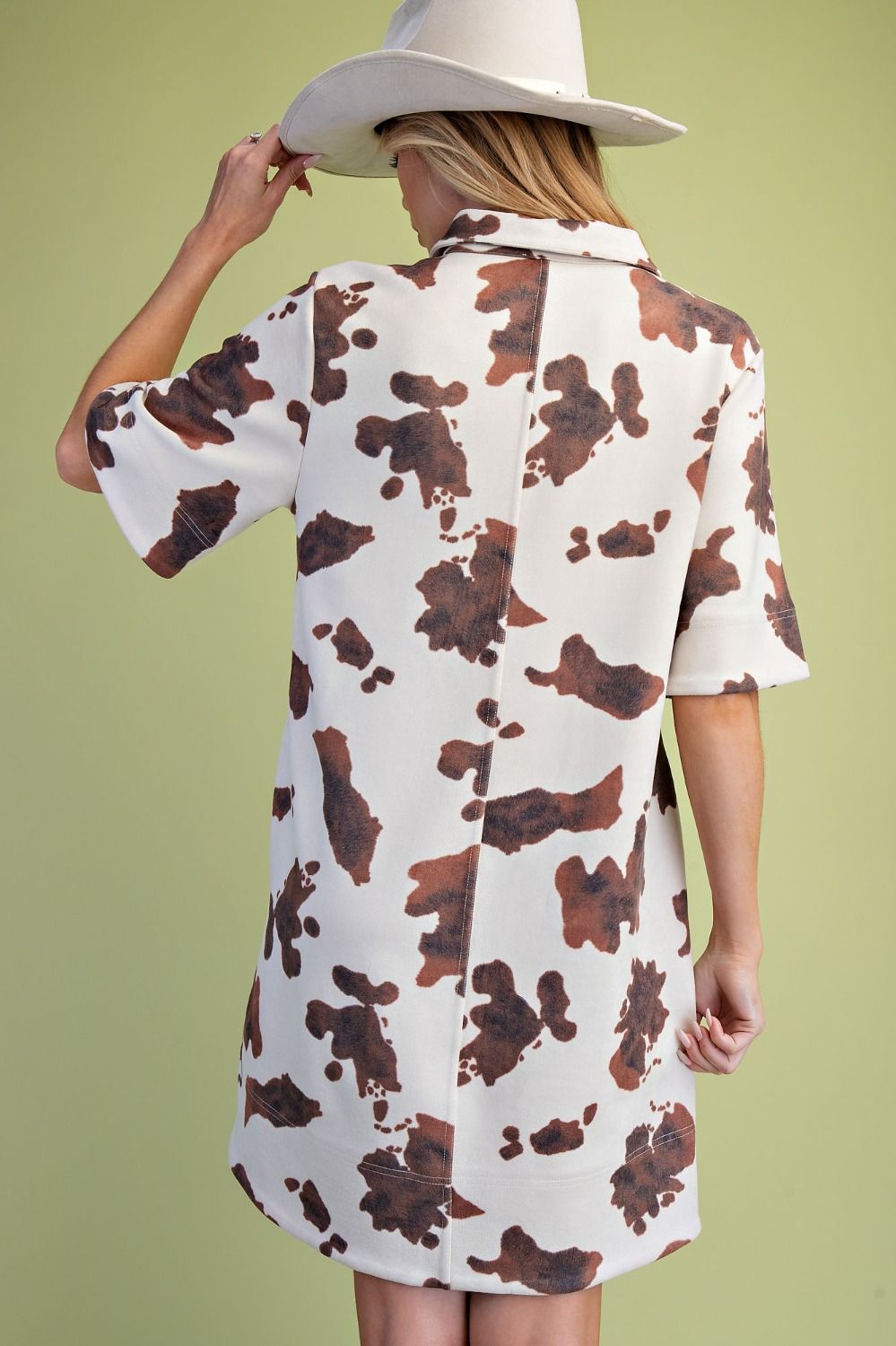 Cow Printed Suede Dress