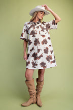 Cow Printed Suede Dress