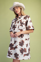 Cow Printed Suede Dress
